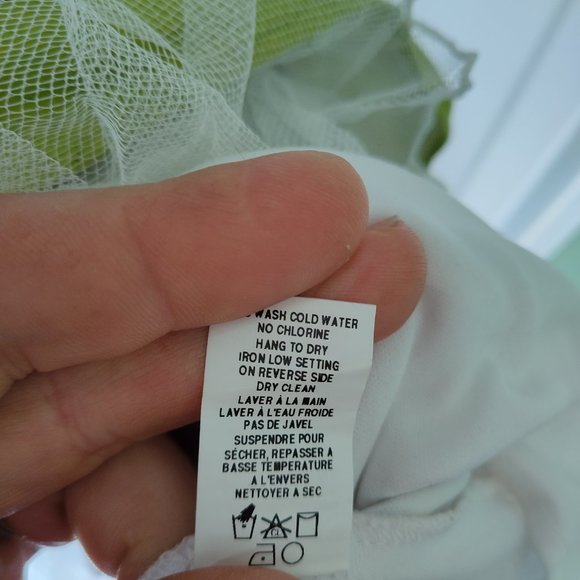 Laura string bikini top dress. Petite size 2 - black / white/ green floral - Picture 4 of 5